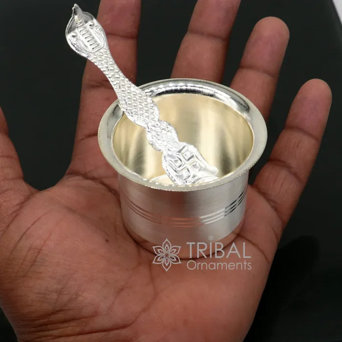 999 fine silver Panchmrit bowl or baby kids milk serving bowl pure silver utensils home and temple puja accessories india su1037 TRIBAL ORNAMENTS Necklaces