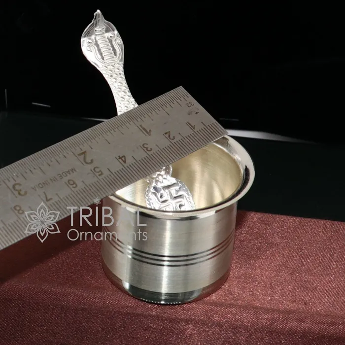 999 fine silver Panchmrit bowl or baby kids milk serving bowl pure silver utensils home and temple puja accessories india su1037 TRIBAL ORNAMENTS Necklaces