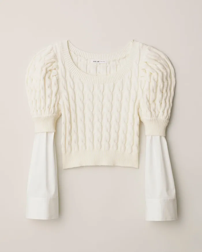 ADEAM Earrings Ivory Joan Knit Top
