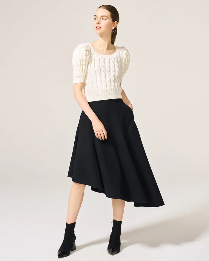 ADEAM Earrings Ivory Joan Knit Top