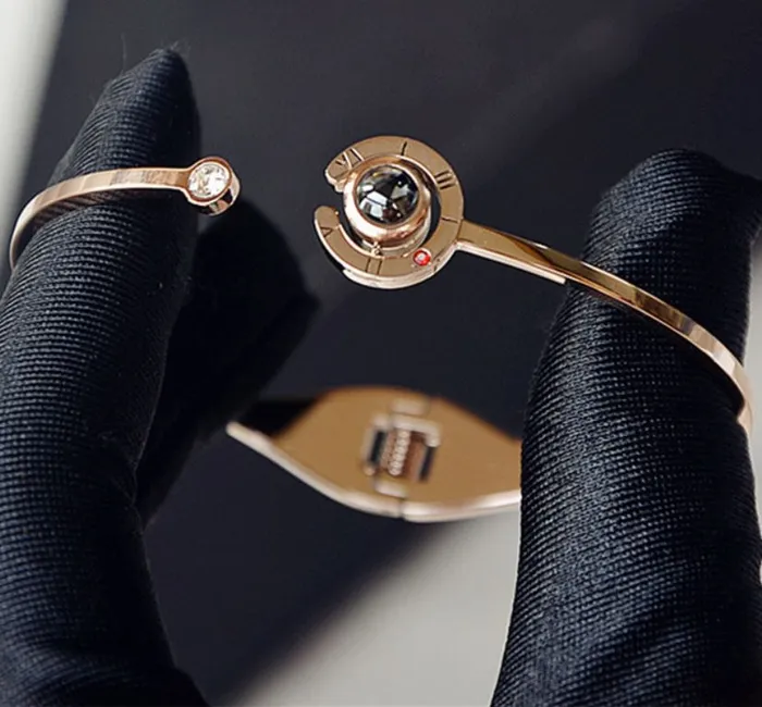 alice AZ224 Gold Hinged Bangle Bracelet Bracelets