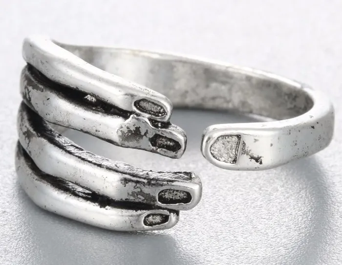 AR14 Silver Hand Wrapped Around Your Finger Adjustable Ring POLLY Rings