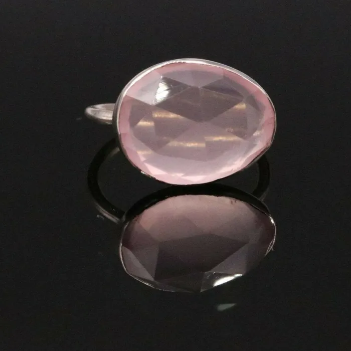 AWESOME PINK ROSE QUARTZ 925 SOLID SILVER HANDMADE RING BAND UNISEX sr118 TRIBAL ORNAMENTS Rings