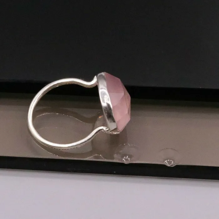 AWESOME PINK ROSE QUARTZ 925 SOLID SILVER HANDMADE RING BAND UNISEX sr118 TRIBAL ORNAMENTS Rings
