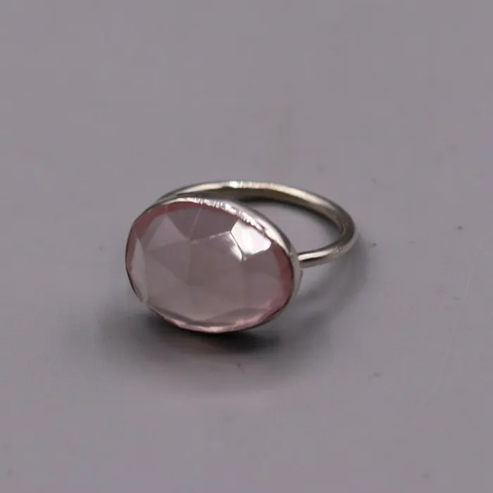 AWESOME PINK ROSE QUARTZ 925 SOLID SILVER HANDMADE RING BAND UNISEX sr118 TRIBAL ORNAMENTS Rings