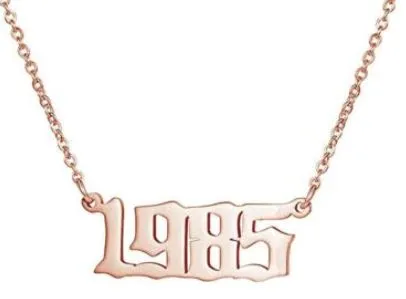 AZ1390 Rose Gold Year 1985 Necklace with FREE EARRINGS alice Necklaces
