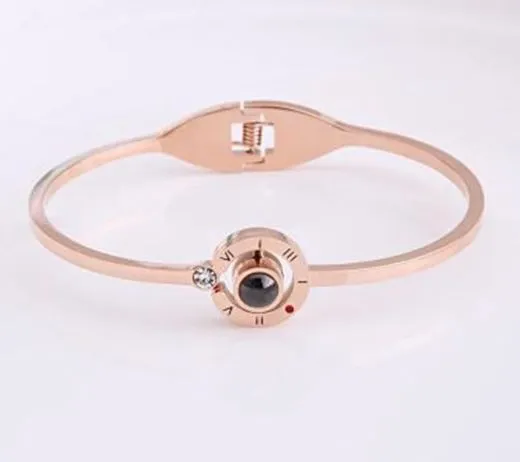 AZ223 Rose Gold Hinged Bangle Bracelet alice Bracelets