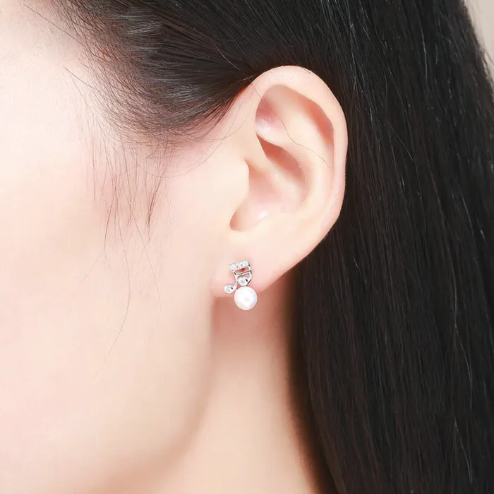 bamoer Official Store Rings Smiling Sixteenths Silver Studs