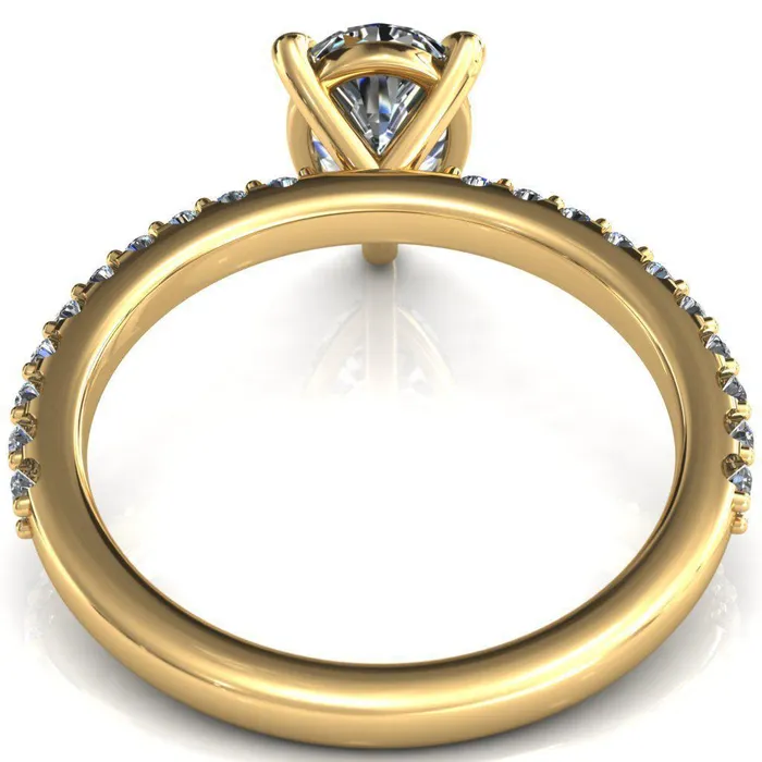 Beatrisa Pear Center Stone 34 Eternity 3 Prong Engagement Ring Fire Brilliance Rings