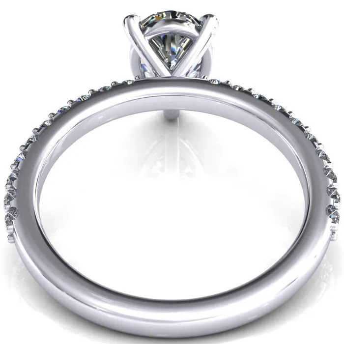 Beatrisa Pear Center Stone 34 Eternity 3 Prong Engagement Ring Fire Brilliance Rings