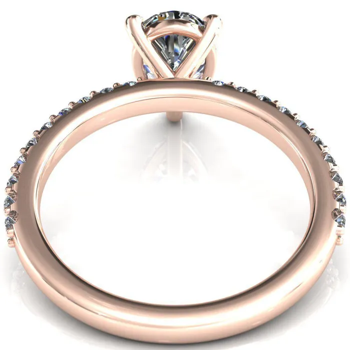 Beatrisa Pear Center Stone 34 Eternity 3 Prong Engagement Ring Fire Brilliance Rings