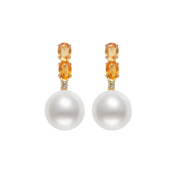 Birthstone 18k solid gold Pearl Earrings KE00005 Pearly Lustre Earrings