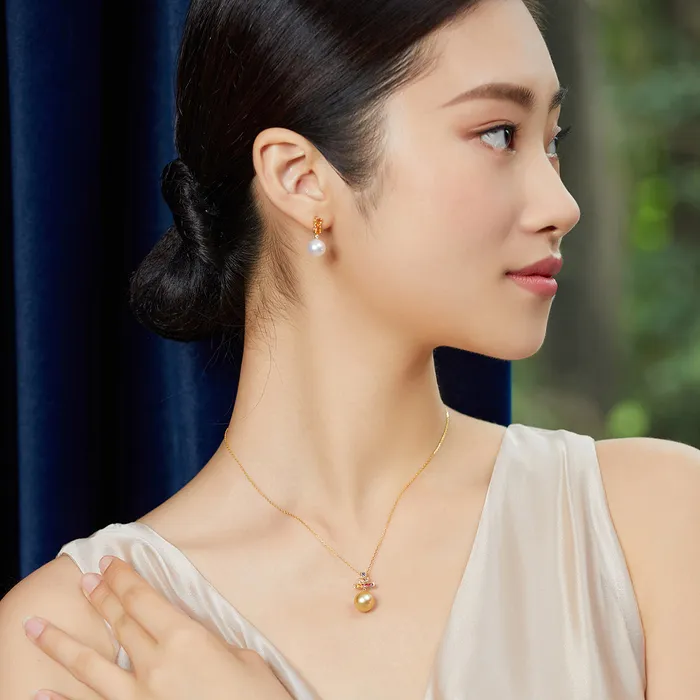 Birthstone 18k solid gold Pearl Earrings KE00005 Pearly Lustre Earrings