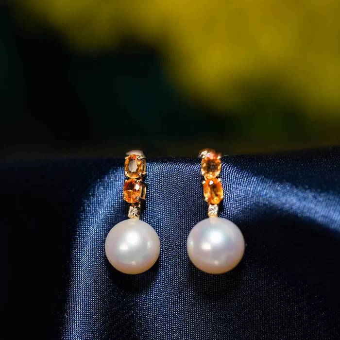 Birthstone 18k solid gold Pearl Earrings KE00005 Pearly Lustre Earrings