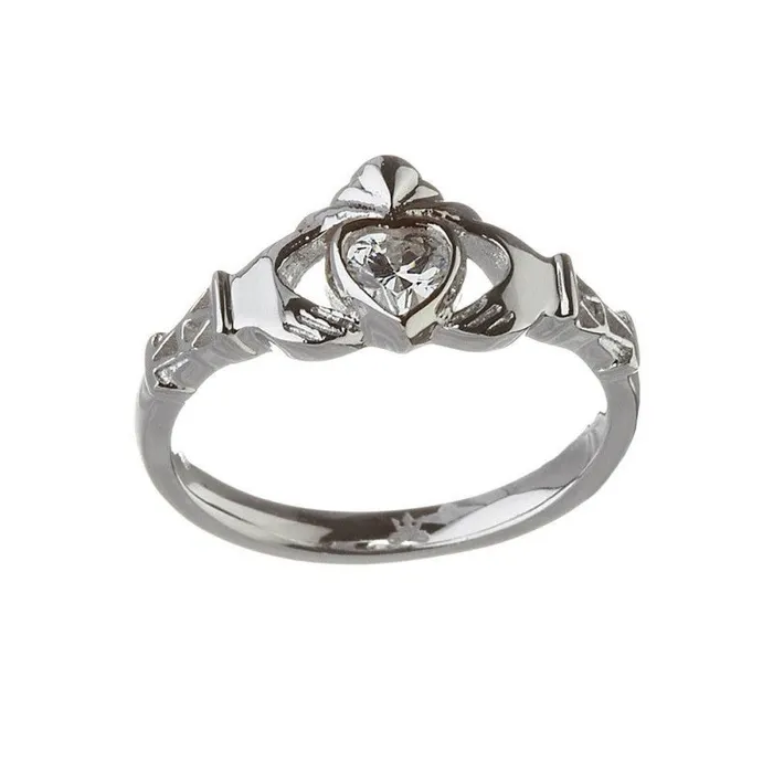 Boru April Birthstone Claddagh Ring Rings
