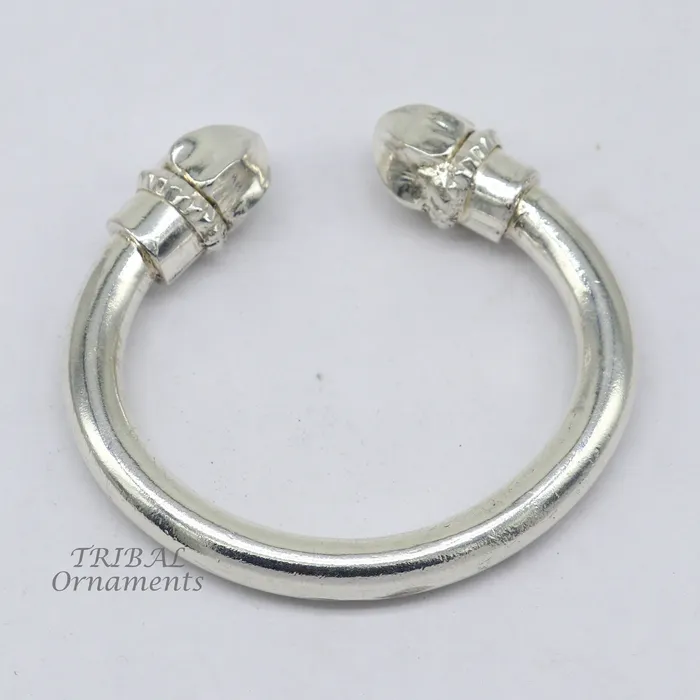 Bracelets 925 sterling silver mens plain bangle bracelet adjustable kada solid tribal design bangle gifting kada nsk569 TRIBAL ORNAMENTS