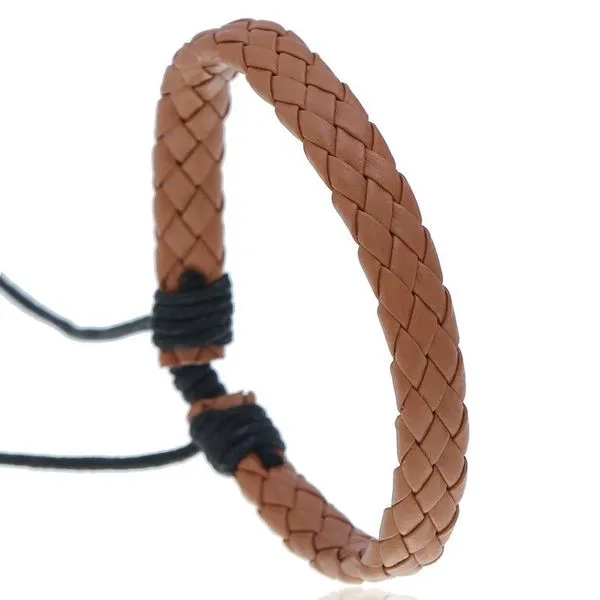 Bracelets B731 Light Brown Leather Bracelet 01