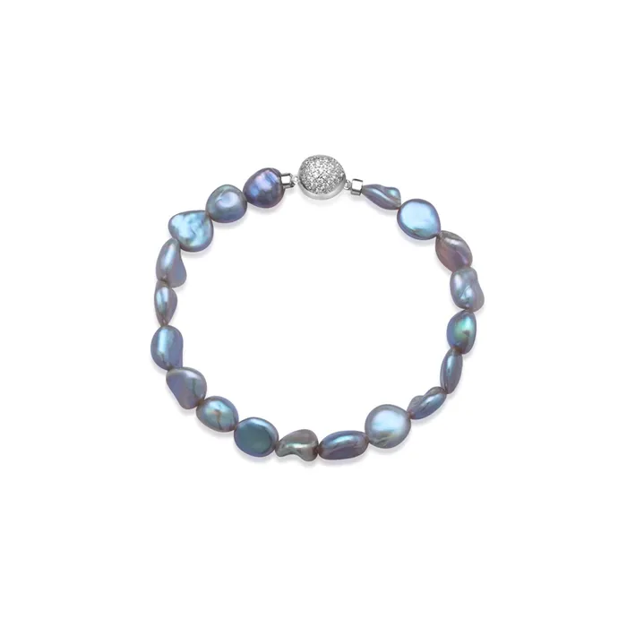 Bracelets Pearly Lustre Purple Freshwater Pearl Bracelet WB00188 Keshi