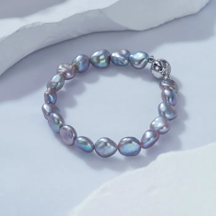Bracelets Pearly Lustre Purple Freshwater Pearl Bracelet WB00188 Keshi