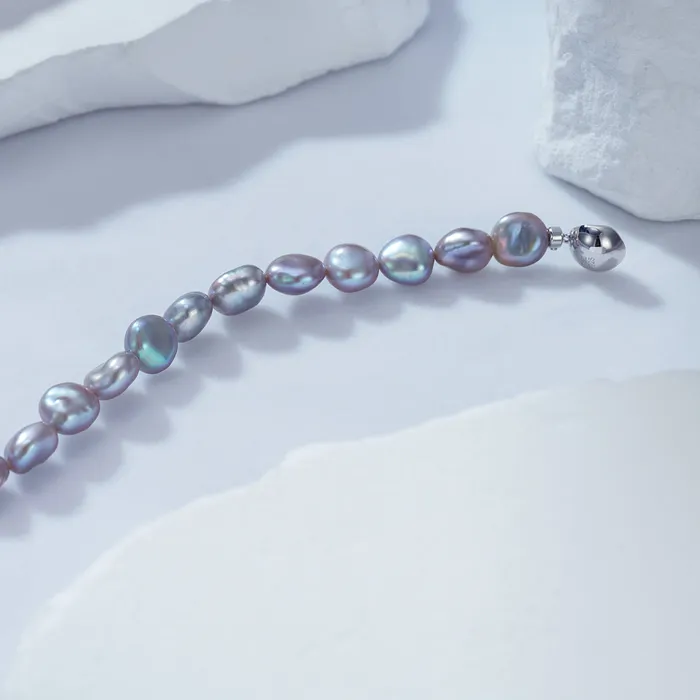 Bracelets Pearly Lustre Purple Freshwater Pearl Bracelet WB00188 Keshi