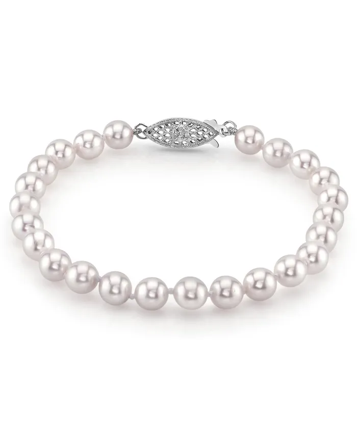 Bracelets spt White Japanese Akoya Pearl Bracelet 6065mm
