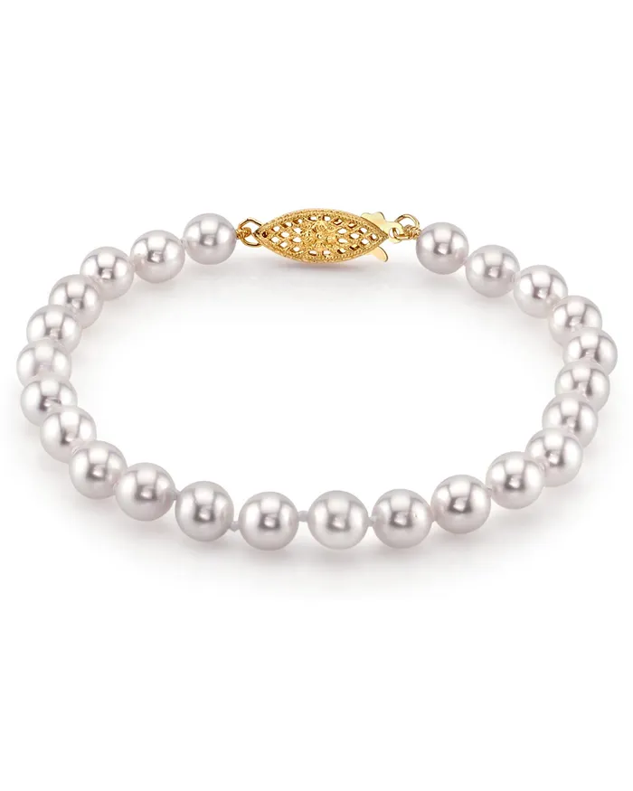 Bracelets spt White Japanese Akoya Pearl Bracelet 6065mm
