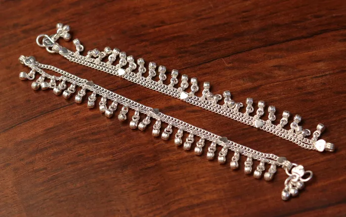 Bracelets TRIBAL ORNAMENTS 66 Sterling silver handmade baby anklet charm ankle bracelet fabulous hanging noisy bells excellent unisex baby foot bracelet ank158