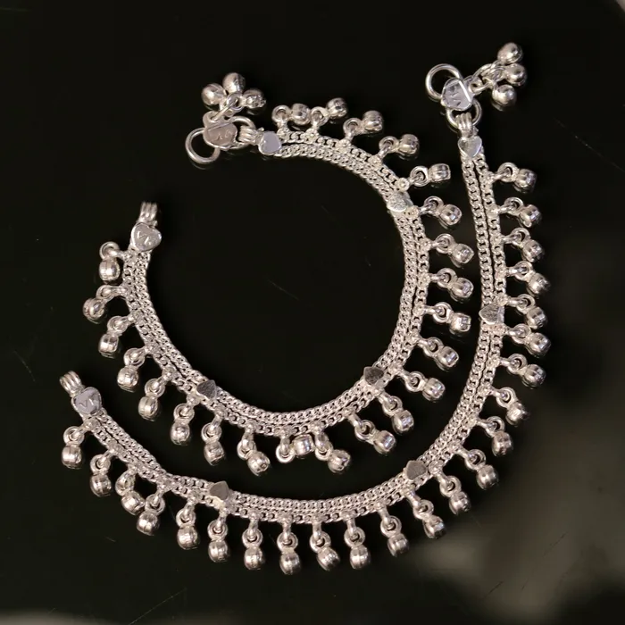 Bracelets TRIBAL ORNAMENTS 66 Sterling silver handmade baby anklet charm ankle bracelet fabulous hanging noisy bells excellent unisex baby foot bracelet ank158