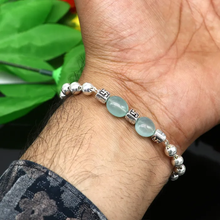 Bracelets TRIBAL ORNAMENTS 8 inches long 925 sterling silver handmade bracelet beaded bracelet aqua quartz stone bracelet gorgeous bracelet from india sbr256 Bracelets TRIBAL ORNAMENTS 8 inches long 925 sterling silver handmade bracelet beaded bracelet aqua quartz stone bracelet gorgeous bracelet from india sbr256