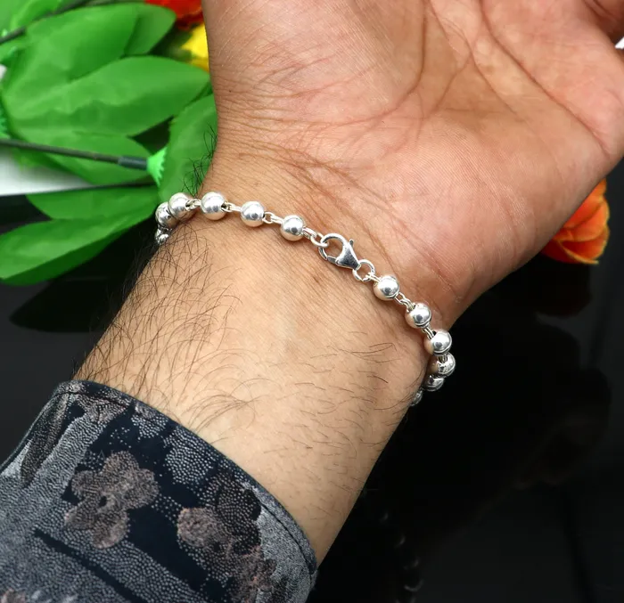 Bracelets TRIBAL ORNAMENTS 8 inches long 925 sterling silver handmade bracelet beaded bracelet aqua quartz stone bracelet gorgeous bracelet from india sbr256