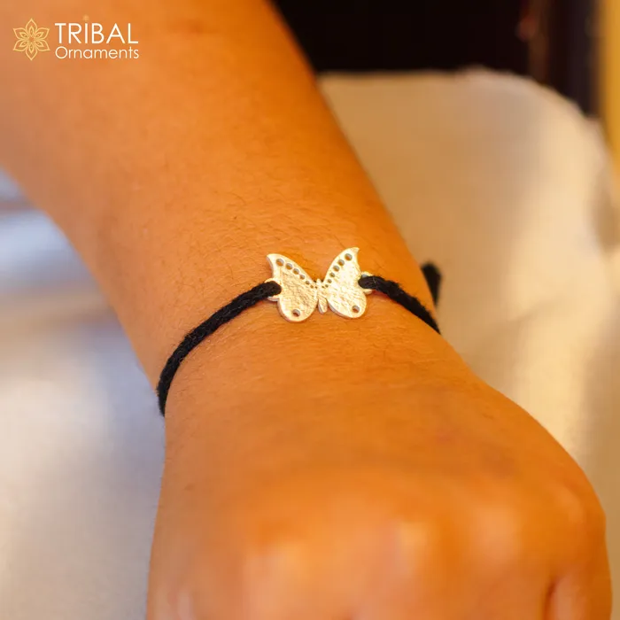 Bracelets TRIBAL ORNAMENTS 925 sterling silver handmade butterfly design nazarbattu unisex kids bracelet baby girls anklet nb120