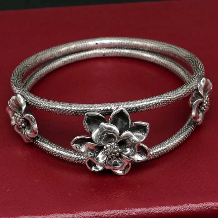 Bracelets TRIBAL ORNAMENTS 925 sterling silver handmade fabulous flower work vintage design bangle bracelet excellent traditional style wedding jewelry nba158 Bracelets TRIBAL ORNAMENTS 925 sterling silver handmade fabulous flower work vintage design bangle bracelet excellent traditional style wedding jewelry nba158