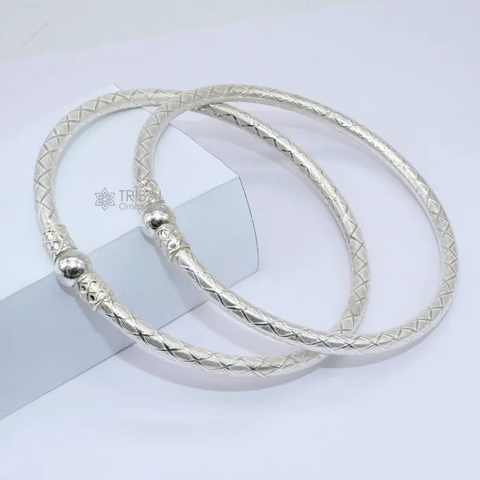 Bracelets TRIBAL ORNAMENTS 925 Sterling silver Handmade plain design indian traditional womens customized foot kada ankle kada bracelet tribal jewelry nsfk114