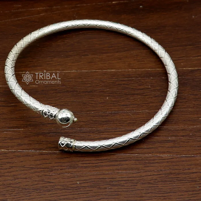 Bracelets TRIBAL ORNAMENTS 925 Sterling silver Handmade plain design indian traditional womens customized foot kada ankle kada bracelet tribal jewelry nsfk114