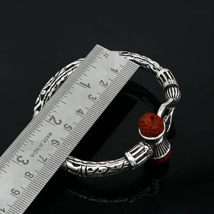 Bracelets TRIBAL ORNAMENTS Unique handmade nakshi work 925 sterling silver trident kada trishul kada bahubali kada bangle bracelet for both mens and girls nsk461
