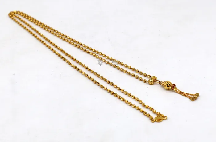 Certified hallmarked 22kt yellow gold beaded chain with solid ball pendant handmade chain girls gift chain necklace delicate jewelry ch576 TRIBAL ORNAMENTS Necklaces Certified hallmarked 22kt yellow gold beaded chain with solid ball pendant handmade chain girls gift chain necklace delicate jewelry ch576 TRIBAL ORNAMENTS Necklaces