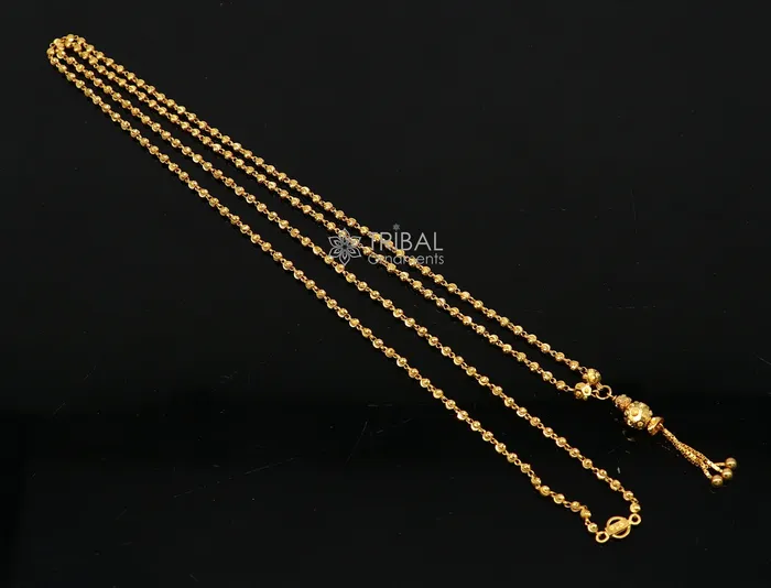 Certified hallmarked 22kt yellow gold beaded chain with solid ball pendant handmade chain girls gift chain necklace delicate jewelry ch576 TRIBAL ORNAMENTS Necklaces Certified hallmarked 22kt yellow gold beaded chain with solid ball pendant handmade chain girls gift chain necklace delicate jewelry ch576 TRIBAL ORNAMENTS Necklaces