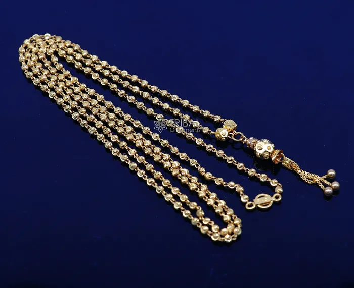 Certified hallmarked 22kt yellow gold beaded chain with solid ball pendant handmade chain girls gift chain necklace delicate jewelry ch576 TRIBAL ORNAMENTS Necklaces Certified hallmarked 22kt yellow gold beaded chain with solid ball pendant handmade chain girls gift chain necklace delicate jewelry ch576 TRIBAL ORNAMENTS Necklaces