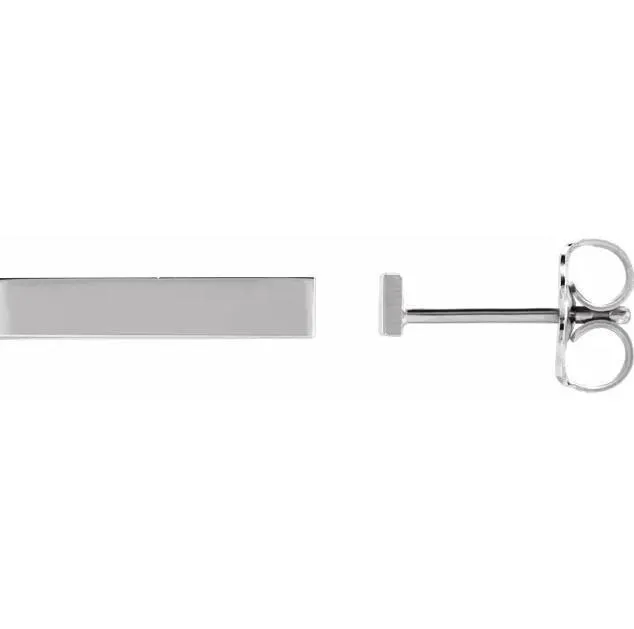 Charles Colvard Earrings Engravable Bar Stud Earrings