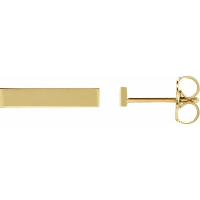 Charles Colvard Earrings Engravable Bar Stud Earrings