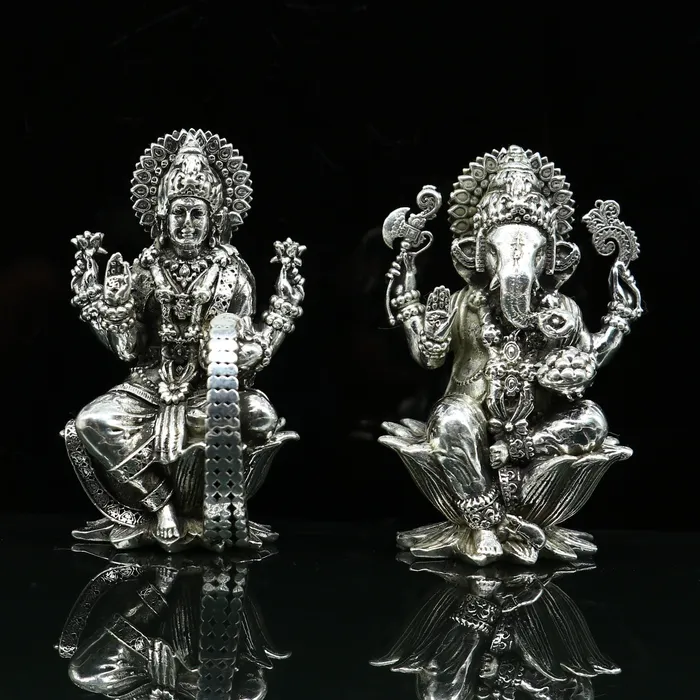 Combo Laxmi and Ganesha 925 Sterling silver handmade customized Hindu idols statue puja article figurine home dcor puja Articles art27 TRIBAL ORNAMENTS Rings Combo Laxmi and Ganesha 925 Sterling silver handmade customized Hindu idols statue puja article figurine home dcor puja Articles art27 TRIBAL ORNAMENTS Rings