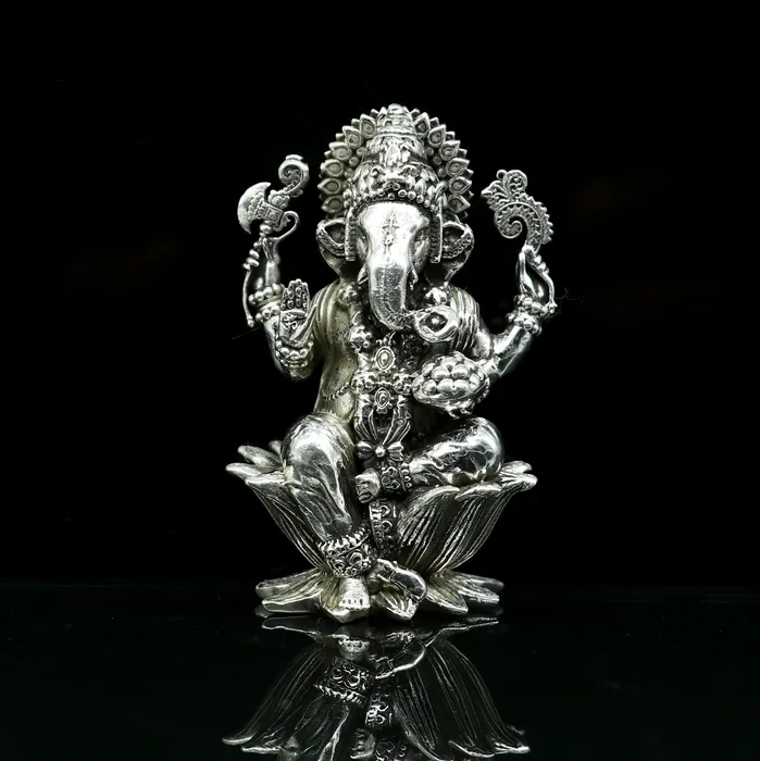 Combo Laxmi and Ganesha 925 Sterling silver handmade customized Hindu idols statue puja article figurine home dcor puja Articles art27 TRIBAL ORNAMENTS Rings