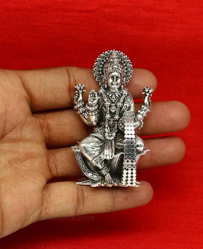 Combo Laxmi and Ganesha 925 Sterling silver handmade customized Hindu idols statue puja article figurine home dcor puja Articles art27 TRIBAL ORNAMENTS Rings