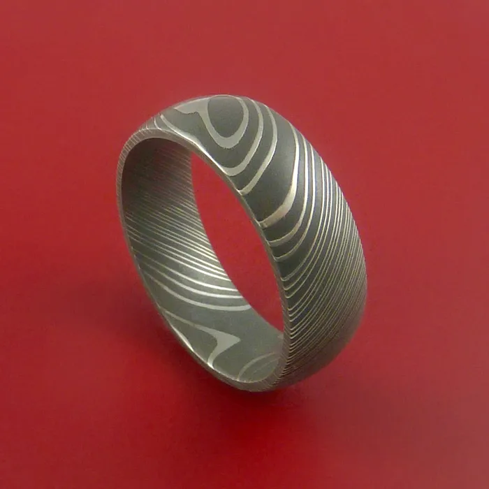 Damascus Steel Ring Custom Made Band Lashbrook Rings