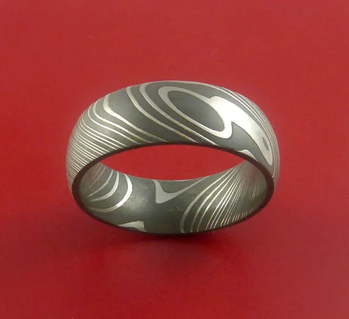Damascus Steel Ring Custom Made Band Lashbrook Rings