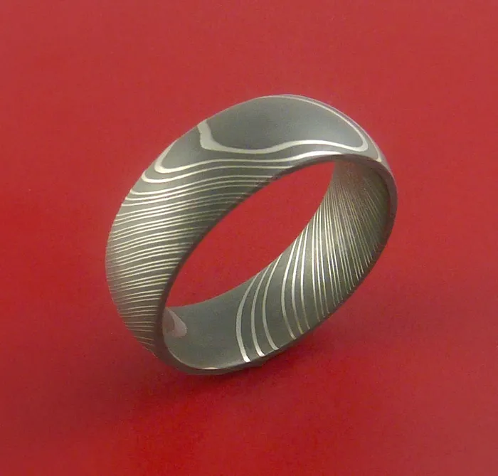 Damascus Steel Ring Custom Made Band Lashbrook Rings
