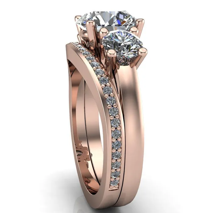 Danelle Round Center Stone Under Bezel Engagement Ring Fire Brilliance Rings