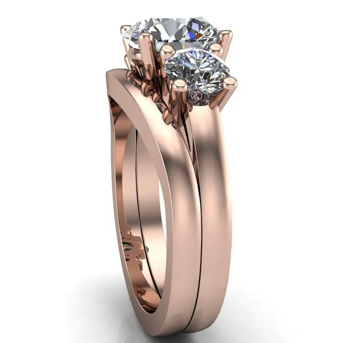 Danelle Round Center Stone Under Bezel Engagement Ring Fire Brilliance Rings