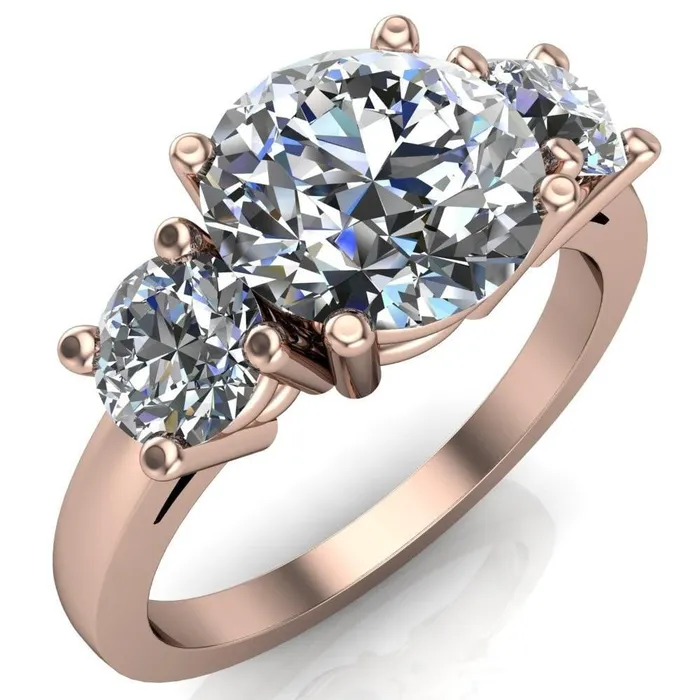 Danelle Round Center Stone Under Bezel Engagement Ring Fire Brilliance Rings