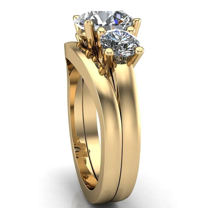 Danelle Round Center Stone Under Bezel Engagement Ring Fire Brilliance Rings